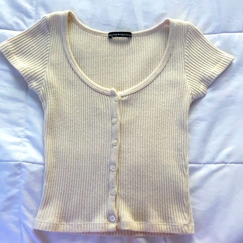Brandy Cream Zelly Button Up Top🤍✨
